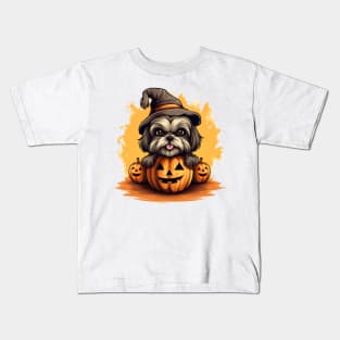 Halloween Shih Tzu Dog #3 Kids T-Shirt